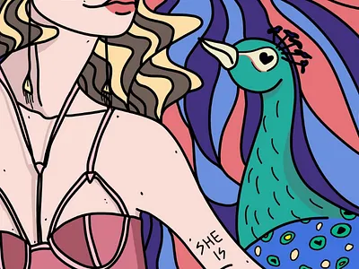 she is artwork conceptual digitalart editorial illustration poster vector