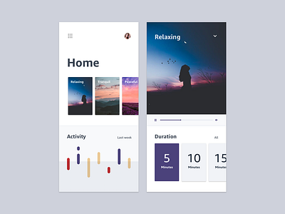 Rebound • Meditation App app concept mediation mobile rebound ui