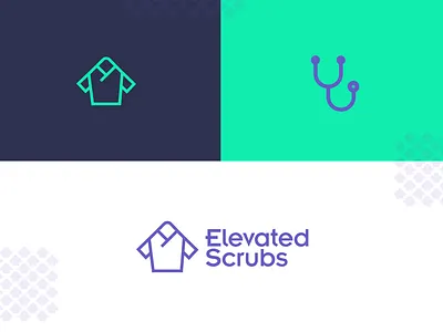 Elevated Scrubs arrow brand branding clothes concept direction doctor icon logo logomark medical scrubs up