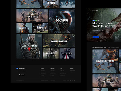 Gameshelf - Home clean dark design game minimal typography ui ux videogame web website