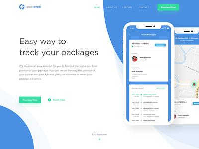 PastiSampai Tracking - Header Exploration app app design clean design flat flatdesign fold minimalistdesign mobile responsive ui uidesign uiux user experience ux web webdesign
