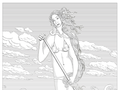 Vênus on S.U.P stand up paddle surf surf art venus