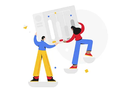 Collaboration 2d art 2d character 2d design animation charachters character character design collaborate collaboration design designer developement explainer explainervideo flat illustration motion motion art people vector