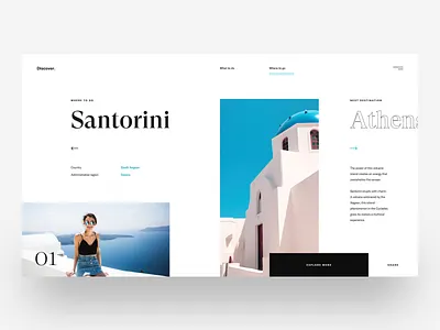 Santorini :: Discover :: Layout Exploration blue clean creative discover free download freelancer freelancing layouts minimal minimal layout santorini simple tranmautritam travel travel agency travel website typography ui design web design web design service