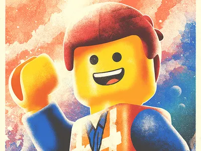 Everything is Chris Pratt brick build childrens toys chris pratt film poster illustration lego legos movie art poster poster art print screenprint silk screen toys