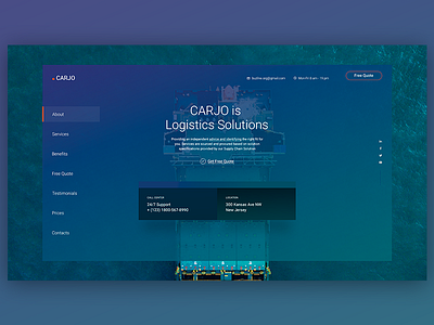 Carjo - Logistics, Transportation, Cargo PSD Template cargo creative design landing page logistics responsive transportation