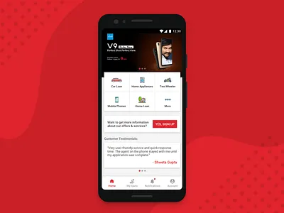 Loan App - Home Screen Concept android app application design loan mobile mobile app ui ux