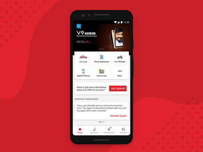 Loan App - Home Screen Concept android app application design loan mobile mobile app ui ux