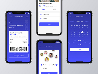 Table booking app booking app calendar food guests interaction interface mobile restaurant ui ux
