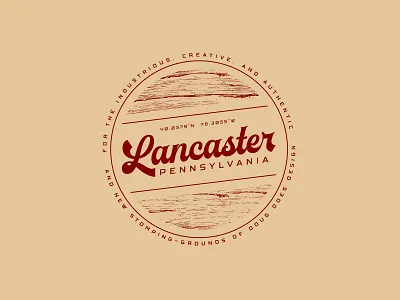I'M HOME badge distressed lancaster location logo nature pennsylvania retro script typography