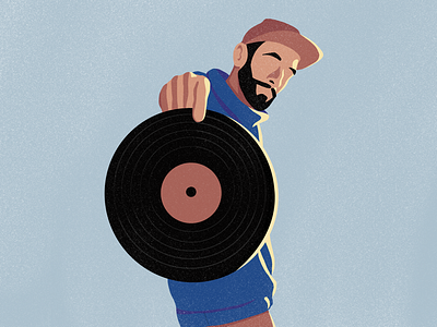 Vinyl dj illustration music vinyl