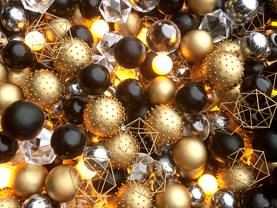 Gold & Black Stone 3d 3d art c4d cinema 4d design gold illustration luxery maxon oblomov octan render