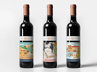 MFV Heritage Collection branding illustration label sierra nevada wine label winery