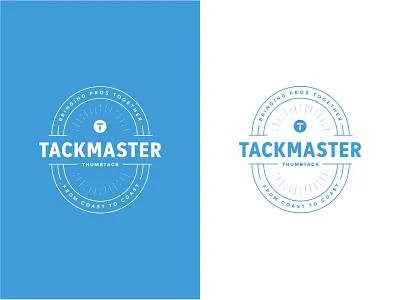 Tackmaster badge blue brand brand and identity branding design identity iterations logo mark
