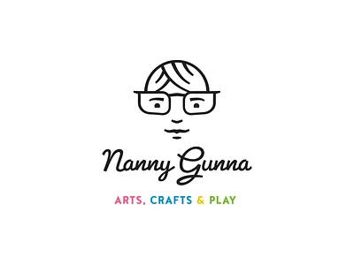 Nanny Gunna final version arts crafts cursive illustration lines logo nanny play