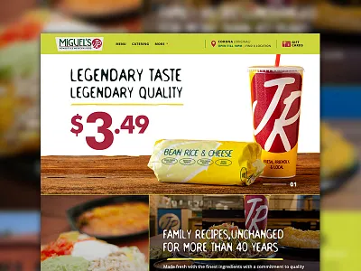 Miguel's JR Refresh design homepage layout mexican mexican food miguels modern plainjoe refresh uidesign ux ui ux ui design web webdesign website