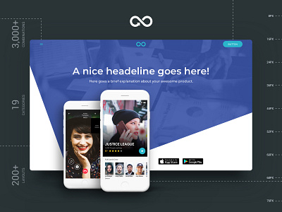 Header Styles Collection design kit landing page multipurpose sketch sketchapp startup template ui ui kit ux web website