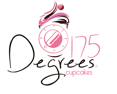 175 Degrees Cupcakes branding graphic design logo