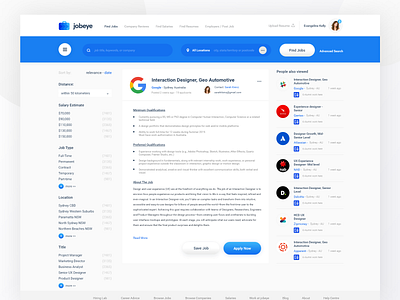 Job Search Dashboard pt3 app app design career search careers careers page clean dashboard design employ employment interface job job app job application portal search ui ux web website