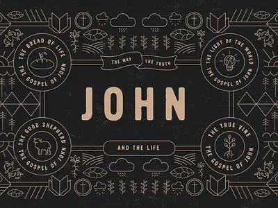 John Sermon Series bible bible study branding church church graphics color design graphic design illustrating illustration illustrator linework logo marketing minimalistic sermon sermon graphic sermon series the book of john typography