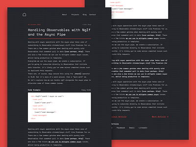 Developer Blog article blog code design developer ui ux web website