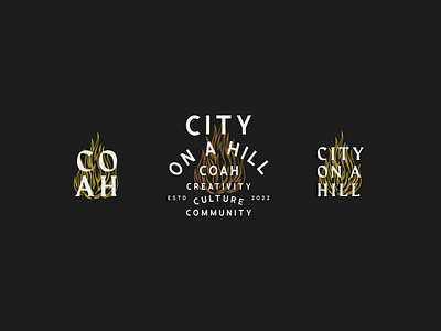 City on a hill branding city logo city on a hill color design graphic design illustration illustrator logo marketing minimalistic podcast branding small business branding typography