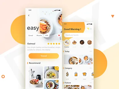 Food App Design app clear easy food interface ui uidesign warm colors