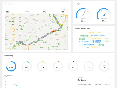 Analysis of Advanced Driving Assistant Warning adas data driving fleet management