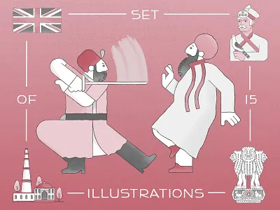 Khatri Society (set of 15 illustrations) blog cover brand icons branded illustrations character characters icon icons illustration illustrations llustration website icons