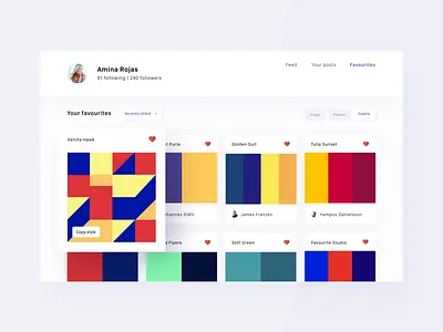 Daily UI 44 — Favorites color colorful daily ui challenge dailyui design desktop palette pattern ui ux