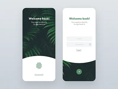 Greenthings app fingerprint green login planting ui
