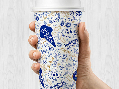 Giotto Ice Cream Shop | Packaging 05 adobe blue brandid branding design gold graphic design ice cream ice cream shop icon identity illustration illustrator logo milkshake vector