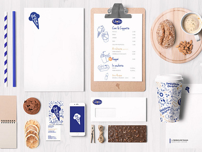 Giotto Ice Cream Shop | Branding adobe brand and identity branding branding agency design flat graphic design ice cream ice cream shop identity illustration illustrator logo milk texture textures vector
