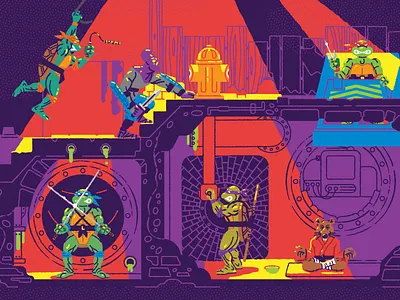 TMNT Sewerset Lair illustation nostalgia playset teenage mutant ninja turtles tmnt toy underground