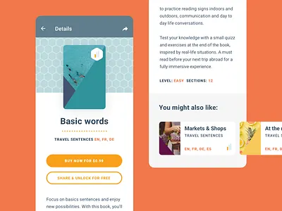 Beelinguapp - Book Details education app language learning ui ux