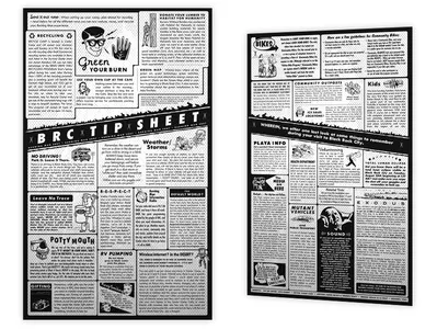 Burning Man - BRC Tip Sheet adobe illustrator black and white burning man newsletter print vector art