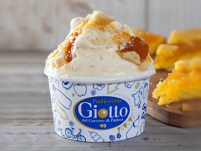 Giotto Ice Cream Shop | Packaging 02 adobe blue design flat food gold graphic design ice cream identity identity branding illustration illustrator packaging packaging design pattern texture vector
