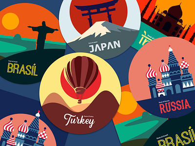 Sticker country 商标 墙纸 插图 海报 设计