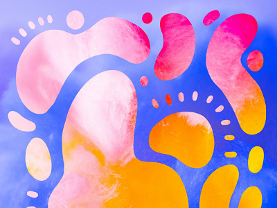 Cotton Candy 💕 02 abstract blue cotton candy design illustration orange pink shapes yellow