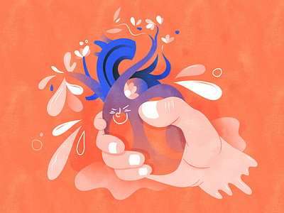 Euphoria | 心花怒放 chinese chineseidiom design flat flower fourchars heart hiwow idiom illustration vector