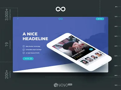 Header Styles Collection design kit landing page multipurpose sketch sketchapp template ui ux web website