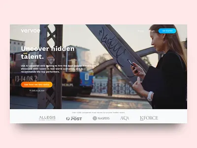 Vervoe's Homepage design landing page sketch ui vervoe