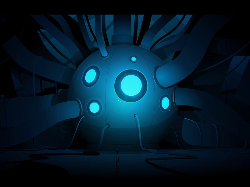 The Core adobe illustrator core game gradient illustration light robot vector