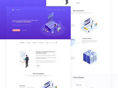 Data Hub 2d branding computer data analysis data hub design flat illustration isometric machine learning modern networking popular simple technology trending ui ux website concept website design