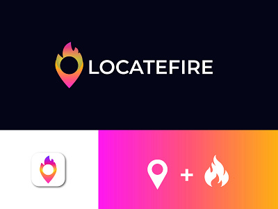 locatefire logo design concept a b c d e f g h i j k l m n o p b c f h i j k m p q r u v w y z brand identity branding creative and unique design fire graphic design icon letter mark monogram logo logo inspirations logodesign logos map and location logo modern logo ui vector