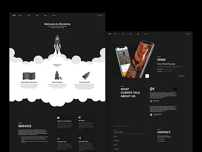 Back and White Landing page branding corporate dark design flat illustration interaction landing page ui ux web