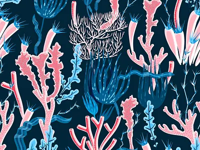 Vectorstock 4774484 aqua coral coral reef fabric illustration ocean pattern print sea seamless seaweed vector vectorstock water