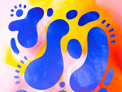 Cotton Candy 💕 03 abstract blue cotton candy design illustration orange pink shapes yellow