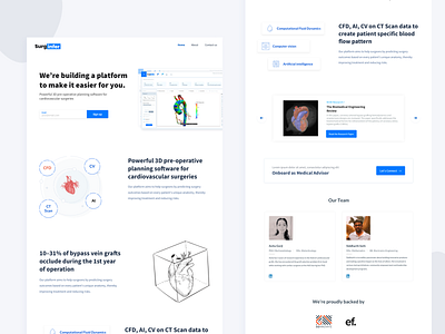 SurgInfer Landing page clean home page hospital landing page landing page design minimal startup landing page website