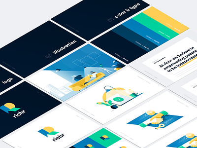 Richr - Brand Guide brand brand guidelines branding bright colors identity real estate